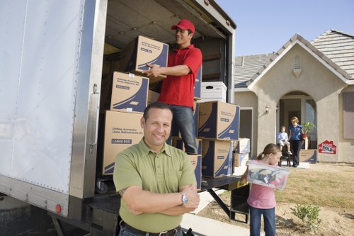 Packing boxes and household items for a local London removal