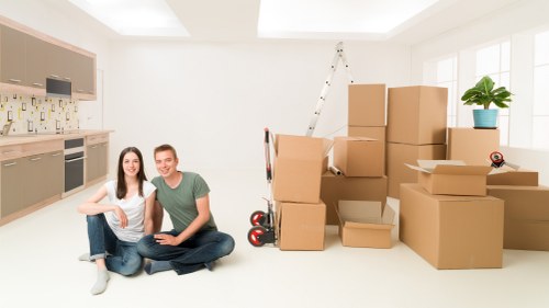 Packed boxes ready for a local relocation in South London