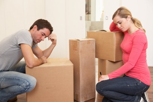 Prepared boxes and household items ready for a move in Elephant And Castle